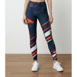 NFL Denver Broncos Womens Navy Orange Marble Print Leggings Size Medium NWT